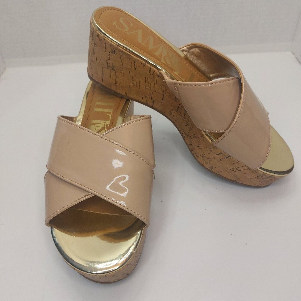 Sam & Libby Platform Slide On Sandals Women's Size 6.5